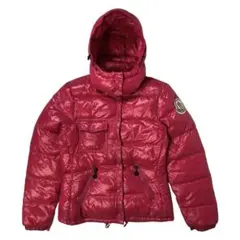 MONCLER フード取り外し可能 ダウンジャケット ピンク ワッペン