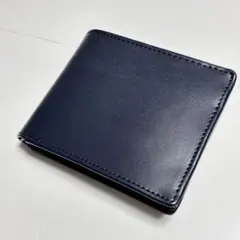 ★ILLUMS★ネイビー 二つ折り財布　本革