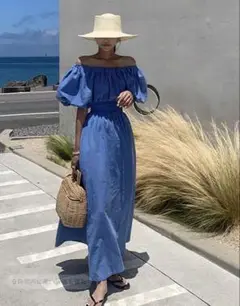オフショル　ロングワンピース