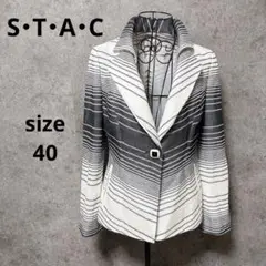スタック s.t.a.c / ジャケット 長袖 ホワイト ブラック 40