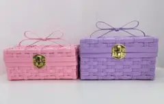 エコクラフト リボン付き小物入れ2個組
