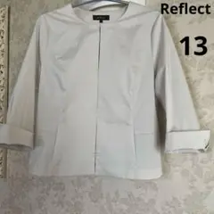 美品　大きいサイズ13 リフレクト　Reflect ノーカラー薄手ジャケット