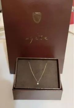 agete K18ダイヤモンドネックレス0.05ct アガット