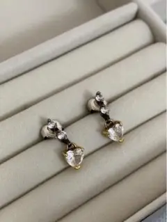 ピアス スタージュエリー シルバー ゴールド ハート スウィング