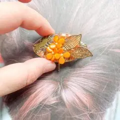 NO.287☆猫と金木犀のポニーフック