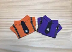 【2S-220】ぬい服10cm ハロウィンサスペンダーシャツペア