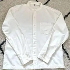無印良品　バンドカラー綿100%シャツ　ホワイト　Mサイズ