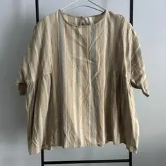 supitien ランダムストライプ プルオーバー ベージュ LL