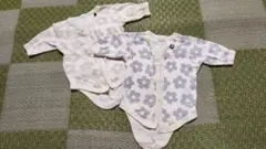 【双子】花柄ロンパース 60サイズ 2枚セット