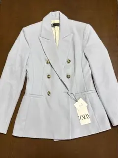 ZARA ライトブルー ダブルブレストジャケット S