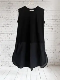 【美品】Samansa Mos2 黒　ノースリーブ　チュニック　F レディース