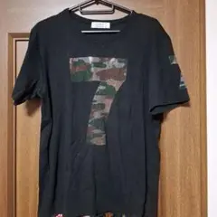 ~USUALIS~ 迷彩柄7 ブラックTシャツ