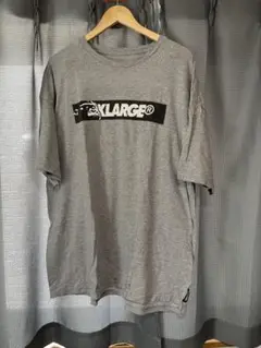 XLARGE グレー ロゴプリント Tシャツ XXL