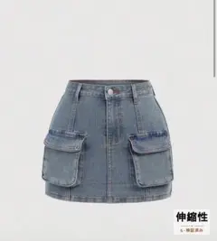 SHEIN ポケット付き デニムスカート