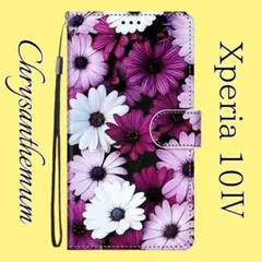 新品■Xperia 10 IV　エクスペリア10マーク４手帳型　フラワー