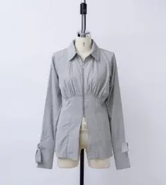 • double zip gather shirt