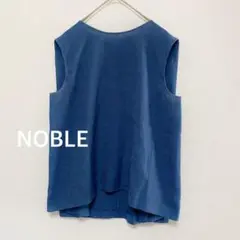 ✨注目 NOBLE ノーブル ノースリーブ カットソー ブラウス トップス 青