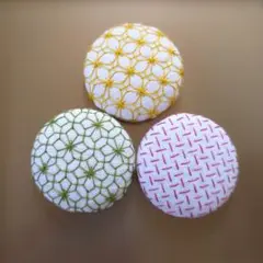 D.くるみボタン　刺し子　ダルマ糸　ヘアゴム