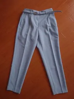 【美品】プラステ★ポリエステルオックステーパードパンツXS