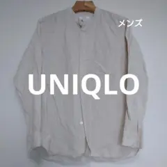 UNIQLO メンズ ライトベージュ 麻綿 長袖シャツ