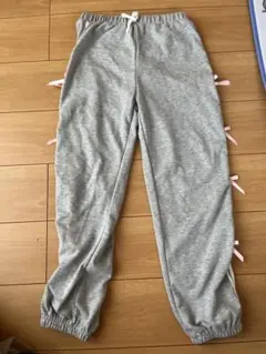 グレー サイドリボン スウェットパンツ 150cm