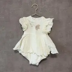 【美品】Popelin フリル付きロンパース 12-18m