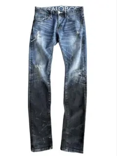 half coating long skinny denim