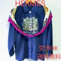 定価20万 金刺繍シャツHERMESパンツフランス製 馬柄金刺繍 比翼ジャケット