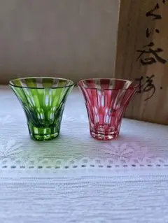 江戸切子　堀口硝子　最高級 箸置き　　　　　　矢来・笹の葉紋　　　【秀石 作】 江戸切子 堀口硝子 最高級 箸置き 矢来・笹の葉紋 【秀石 作