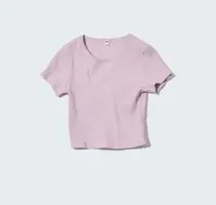 UNIQLO リブ編みクロップドTシャツ
