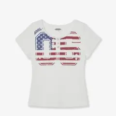 aeae USA BANNER HENLY NECK TEE【WHITE】