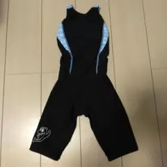 マコトスイミング　水着　130　黒と水色 イルカ刺繍　マスター　公式