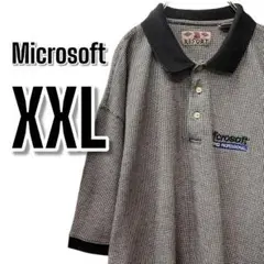 【712】Microsoft XXL マイクロソフト千鳥USA古着 ポロシャツ