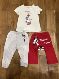 Daisy Duck TシャツとMinnie Mouse パンツセット3点セット