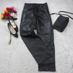 H20*Vintageヴィンテージ☆牛革☆レザーパンツ☆黒ブラック☆ユニセックス