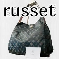 【極美品】russet(ラシット)トートバッグ 肩掛け グレー 保証書付き 総柄