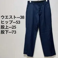 ✨️海外古着✨️ ストレートパンツ ダークブルー オフィス お仕事