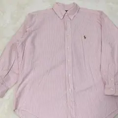 ラルフローレン　YARMOUTH ピンク　ストライプ　ボタンダウン　シャツ