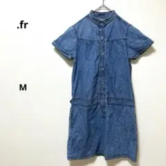 .fr ドットエフアール デニムワンピース　半袖 ひざ丈　M 前開き