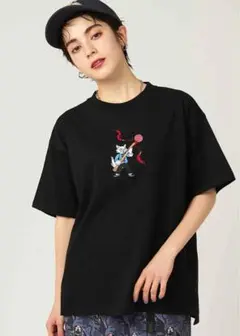 グラニフ　石黒亜矢子　カンフーキャットと獅子舞　S