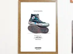 CONVERSEAll Star アートプリントフレーム付き木製A4サイズ壁掛け