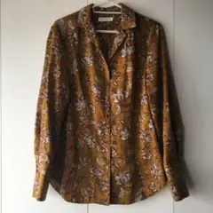 B【美品】カーサフライン CASA FLINE 花柄ブラウス トップス シャツ