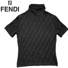 【美品】FENDI フェンディ ニット ズッカ柄 ビスコースニット 半袖