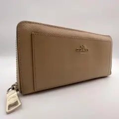 ✨美品おすすめ✨　COACH コーチ 本革 ラウンドファスナー長財布 ベージュ