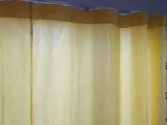 びっくりカーテン／イエロー ／リネン50%