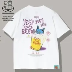 go slow caravan ゴースローキャラバン 猫と麦酒 Tシャツ 4