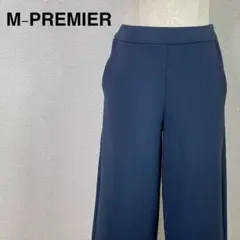 M-PREMIER ガウチョパンツ　ワイドパンツ　紺　34サイズ