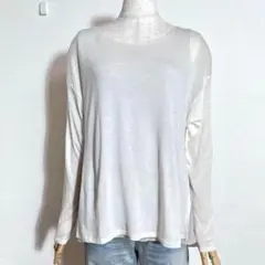 ❤️美品 ルスーク ベージュ バイカラー 異素材 レイヤード トップス 38 M