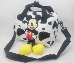14★ディズニー★ミッキーマウスバッグ★牛柄