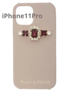 メゾンドフルール　ビジュー　合皮　iPhone11Proケース